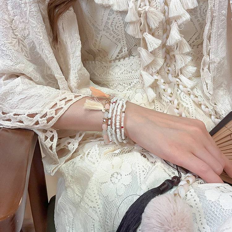 Tassel Rice Bead Bracelet | Women&