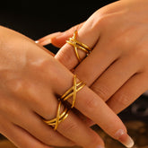 18K Gold-Plated Ring | Crisscross Ring | KoKo Kristin