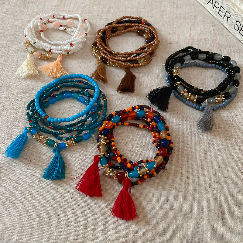 Tassel Rice Bead Bracelet | Women&