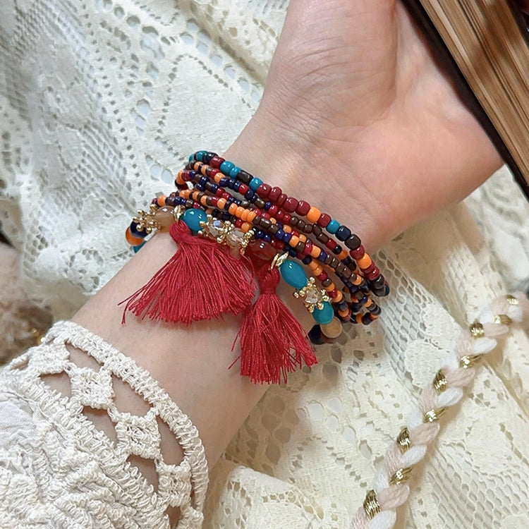 Tassel Rice Bead Bracelet | Women&