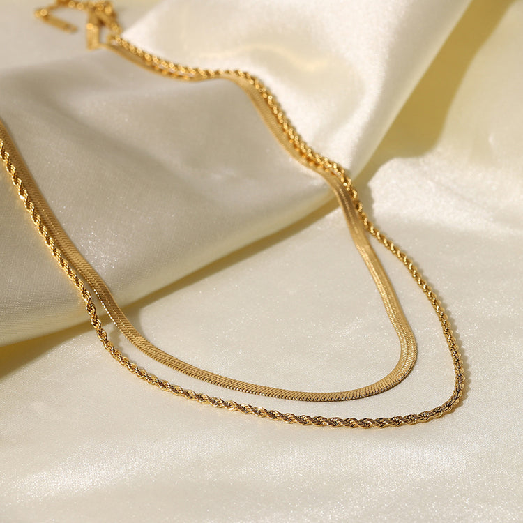 18K Gold-Plated Necklace | Double-Layered Necklace | KoKo Kristin