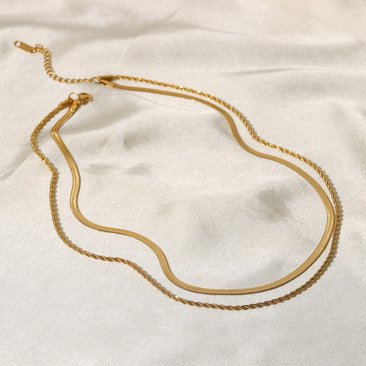 18K Gold-Plated Necklace | Double-Layered Necklace | KoKo Kristin