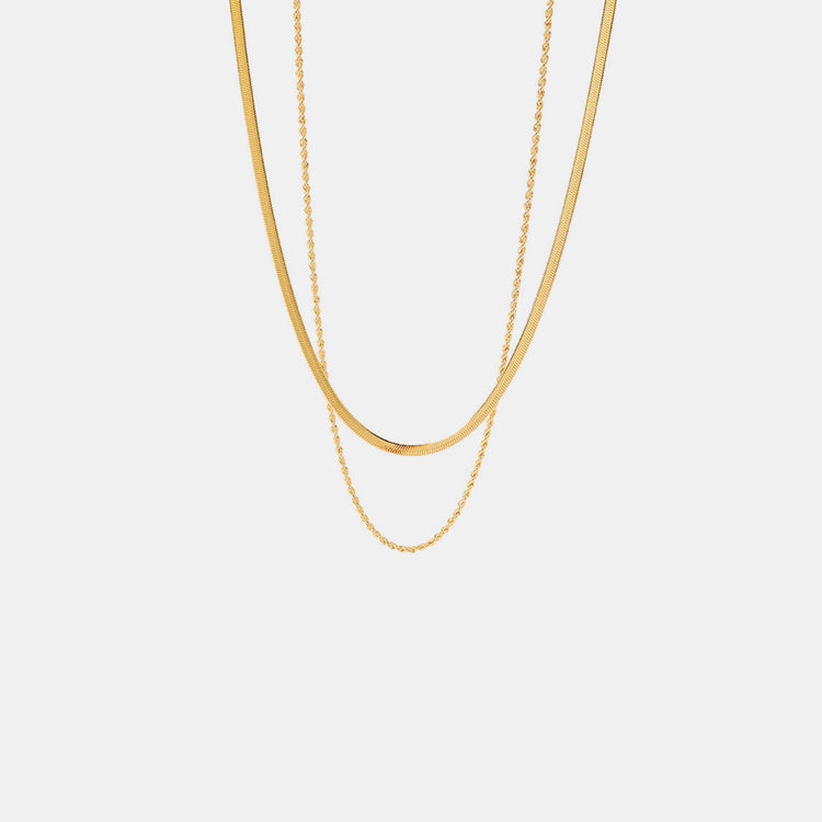 18K Gold-Plated Necklace | Double-Layered Necklace | KoKo Kristin
